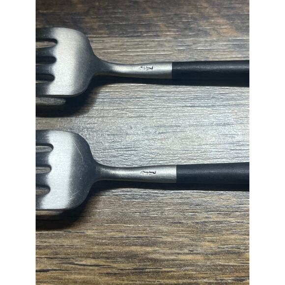 Rare Estate Cutipol Goa Pair of Black Handle Replacement Dessert Forks 7.25Inch - Picture 4 of 4